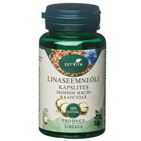 Estvita sibirietiškas Linų sėmenų aliejus kapsulėse 300 mg, 150 kapsulių