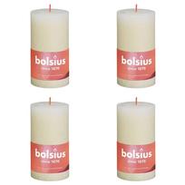 Multi Bolsius Žvakės Shine, 4vnt., švelnios perlų, 130x68mm, cilindro formos