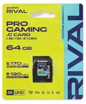 Atminties kortelė GOODRAM Micro SDXC 64GB V30 A2 UHS I U3 RIVAL + adapter