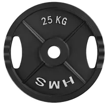 TOD25 olimpinė lėkštė, juoda, 25 kg, HMS