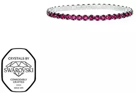 Crystalp Elastinė teniso apyrankė su fuksijos spalvos Swarovski kristalais Aura 22270.DRO.E