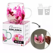 Eu Sandelis Dvigubo stiklo puodelis su įspūdingomis gėlėmis viduje 300 ml 1vnt SZK182