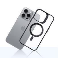 3mk Satino šarvuotas Magnetinis dėklas su MagSafe iPhone 16 Pro Max - skaidrus su juodu rėmeliu