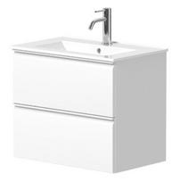 Vonios spintelė Kame Match 60cm 2 stalčiai, be kriauklės, Balta Matinė BU/6-2DR/D02-MT