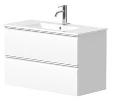 Vonios spintelė Kame Match 80cm 2 stalčiai, be kriauklės, Balta Matinė BU/8-2DR/D02-MT