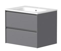 Vonios spintelė Kame Moon 60cm 2 stalčiai, be kriauklės, matinė pilka BU/6-3DR/D05-MO