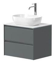 Vonios spintelė Kame Moon 60cm 2 stalčiai, Po stalviršiu, Be kriauklės, Matinė pilka BUC/6-3DR/D05-MO