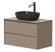 Vonios spintelė Kame Moon 80cm 2 stalčiai, Po stalviršiu, Be kriauklės, Kakavos ruda BUC/8-3DR/D15-MO