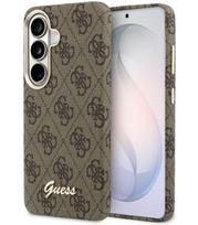 Rudas dėklas Samsung Galaxy S26 telefonui "Guess PU 4G Script Metal Logo Magnetic Case"