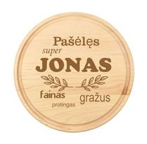 Apvali, graviruota pjaustymo lentelė „Pašėlęs JONAS“