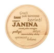 Apvali graviruota pjaustymo lentelė „JANINA“
