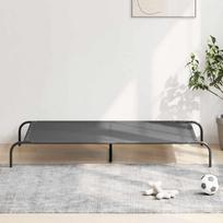 paaukštinta šunų lova, pilka 150x90x20 cm tekstilės ir plieno
