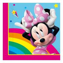 Servetėlės „Minnie Rainbow Makes Me Smile“ (20 vnt., 33x33 cm) – Minnie Mouse gimtadienio dekoracijos