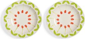&K Amsterdam Sriubos dubenėliai Folk 22,5 cm, žaliai-raudoni, 2 vnt.