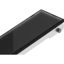 Mexen Flat MGB linijinio nutekėjimo uždangalas 70 cm, juodas stiklas - 1026070