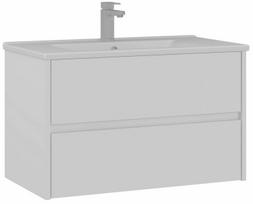 Vonios spintelė su praustuvu Kalune Design Side, balta matinė sp., 45 cm x 85 cm x 52 cm