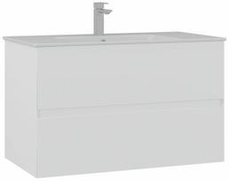 Vonios spintelė su praustuvu Kalune Design Nest, balta matinė sp., 51 cm x 91 cm x 55 cm