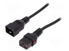 Cable | IEC C19 female,IEC C20 male | 3m | with IEC LOCK locking