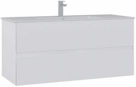 Vonios spintelė su praustuvu Kalune Design Nest, balta matinė sp., 51 cm x 121 cm x 55 cm