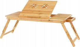 Nešiojamo kompiuterio staliukas reguliuojamo aukščio Songmics, 72 cm x 35 cm, 21 - 29 cm, rusva sp.