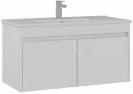 Vonios spintelė su praustuvu Kalune Design Sink, balta matinė sp., 45 cm x 100 cm x 52 cm