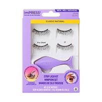 KISS ImPRESS No Glue Strip Lash 01 False Eyelashes Blakstienų tušas