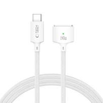 Tech-Protect MMC01 Ultraboost USB-C / USB-C MagSafe 3 140W 200cm laidas MacBook - baltas