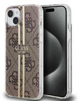 Dėklas GUESS GUHCP15SH4SH4SGW IPHONE 15/14/13 6.1 "BROWN / BROWN HARDCASE IML 4G GOLD STRIPE