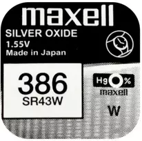 Maxell sidabro oksido baterijos 386 SR43W 1.55V, 1vnt.