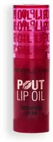 „Makeup Revolution Pout“ lūpų aliejus su blizgučiais, vyšnių ir raudonos spalvos, 3 ml
