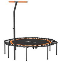 Fitness trampolinas, reguliuojama rankena, plienas, 128x120 cm, 1 vnt
