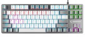 Rampage Snug K14 mechaninė žaidimų klaviatūra, Rgb, balta-pilka