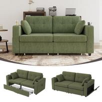 Dvivietė sofa, 2 stalčiai, USB, 172x75x82 cm, 250 kg
