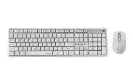 Gembird Klaviatūra ir pelė KBS-WMS-01-W-CYRL, 2.4GHz, 105 klavišai, 6 mygtukai, tylus, baltas, QWERTY, multimedijos mygtukai
