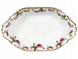 Ovalus serviravimo indas 33 cm "iwona" su rožių ir aukso dekoru