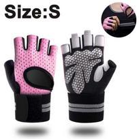 Trainer accessories,Weightlifting Gym Workout Gloves - Wrist Wrap Support for Full Palm Protection in Training,Pink-S