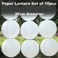10 sulankstomų popierinių žibintų rinkinys, 25 cm skersmens, JR23001