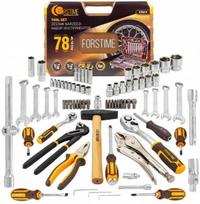 Forstime 78 dalių įrankių rinkinys 1/4" 1/2" šešiakampiai 4-32mm