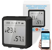 Išmanusis WiFi temperatūros ir drėgmės indukcinis jutiklis su laiko ir datos ekranu