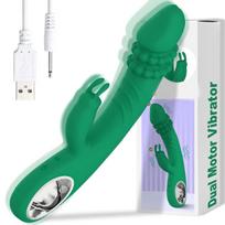 Vibratorius su klitorio stimuliacija DP-010, žalias