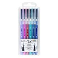 MARVY rašikliai teptukiniu galiuku #4800-6B „Le Pen Flex” Jewel, 6 spalvos