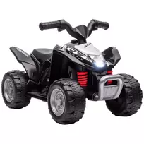 Eektrinis keturratis miniquad vaikams nuo 18 mėnesių, vaikiškas elektrinis keturratis su šviesos diodais ir garso signalu, metalinis, juodas