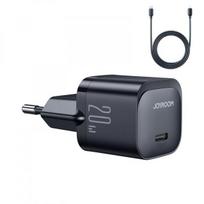 Mini USB-C įkroviklis 20W PD su iPhone Lightning kabeliu juodas