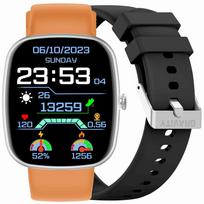 Gravity GT18-4 Men's Smartwatch with Silicone Strap + Black Strap / Orange