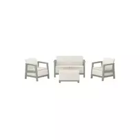 Keter Garden furniture set Scandi Linea 2-seater set pebble grey/sage green stone tone