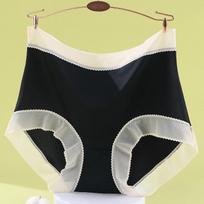Didelio Elastingumo Kelnaitės, Patchwork Nėriniuoti Apatiniai, Lengvi Kelnaičiai Moterims, Kelnaitės Aukštu Liemeniu, Ledo Šilko Apatiniai XL juoda