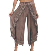 Women's Spring Summer Lace Lace Wide Leg Pants Wind Casual Skirt Office Skirt Pants 3XL