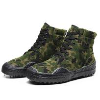 High Top Outdoor Spring and Autumn Men's Shoes Hiking Shoes Men's and Women's Camouflage Deep Top Training Shoes Release Shoes Rubber Shoes 35 kamufliažas