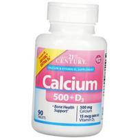 Calcium and Vitamin D3, Calcium 500 + D3 Tabs, 21st Century (36440105) 90tab