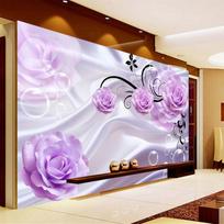 Sieninis paveikslas 3D violetinė rožė gėlių tapetai modernus sienų tapyba svetainė miegamasis sienų popieriai namų dekoras 200 cm(W) x 140 cm(H)